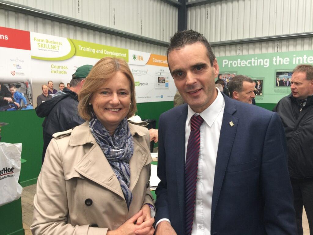 Deirdre Clune MEP - Catching up with Joe Healy, President of the IFA at the Ploughing Championships in Screggan, Co. Offaly