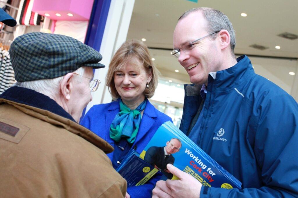 Minister Simon Coveney and Deirdre Clune MEP canvassing in Wilton