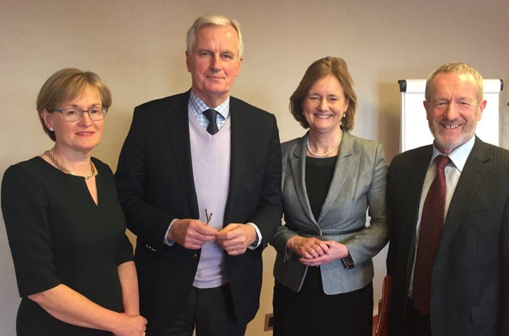 Deirdre Clune MEP with Michel Barnier and Mairead McGuinness MEP